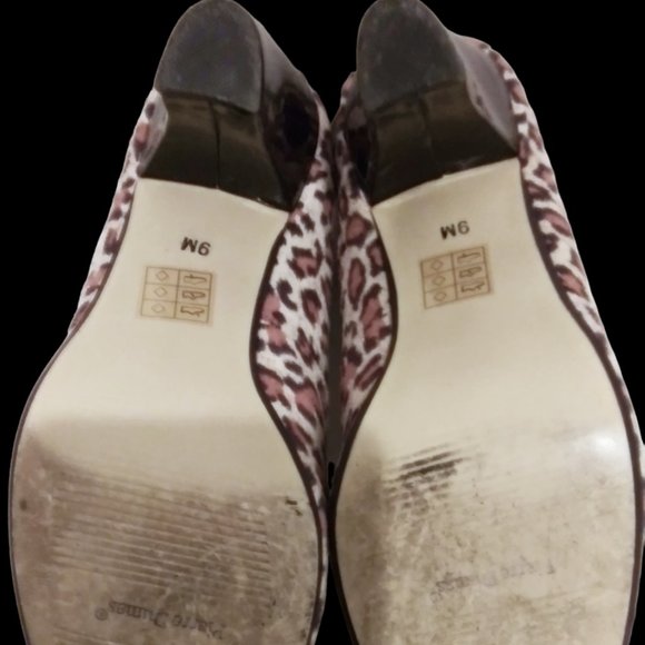 Vintage Leopard Pattern Heels, SZ 9m Chunky Heel, Fall Winter Pump, High Heels - Picture 7 of 9